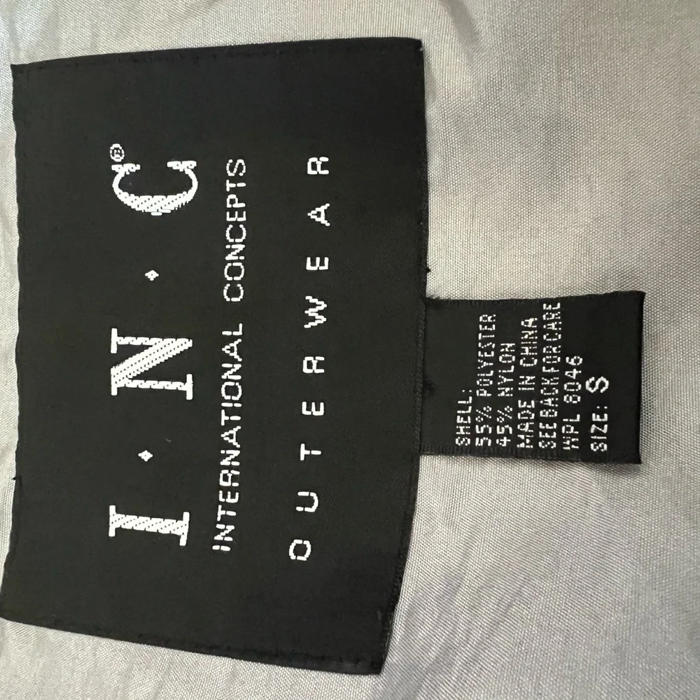 INC International Concepts Silver Belted Trench Coat Women’s Size S - Picture 2 of 6